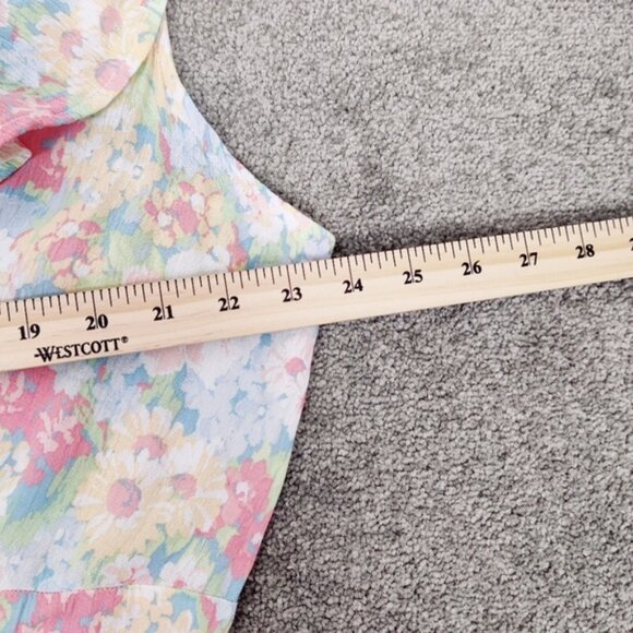 Joe Fresh x Jillian Harris Womens Tiered Maxi Wrap Dress Ruffle Floral - Picture 7 of 9